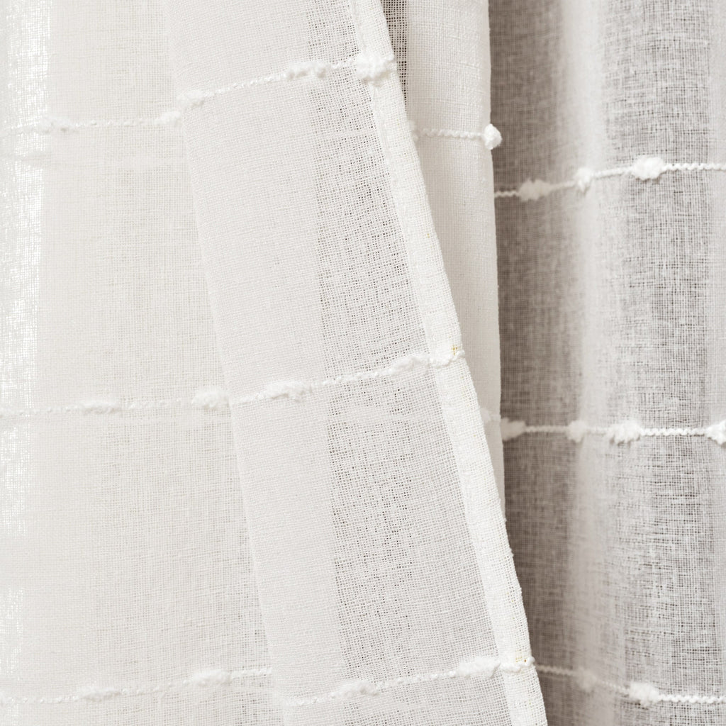 Paire de rideaux transparents texturés à œillets de style ferme Lush Decor