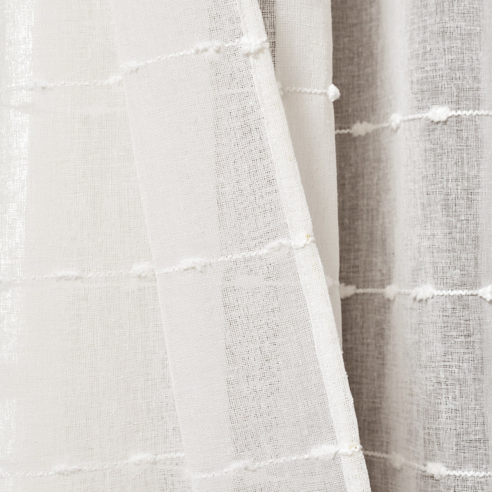 Paire de rideaux transparents texturés à œillets de style ferme Lush Decor