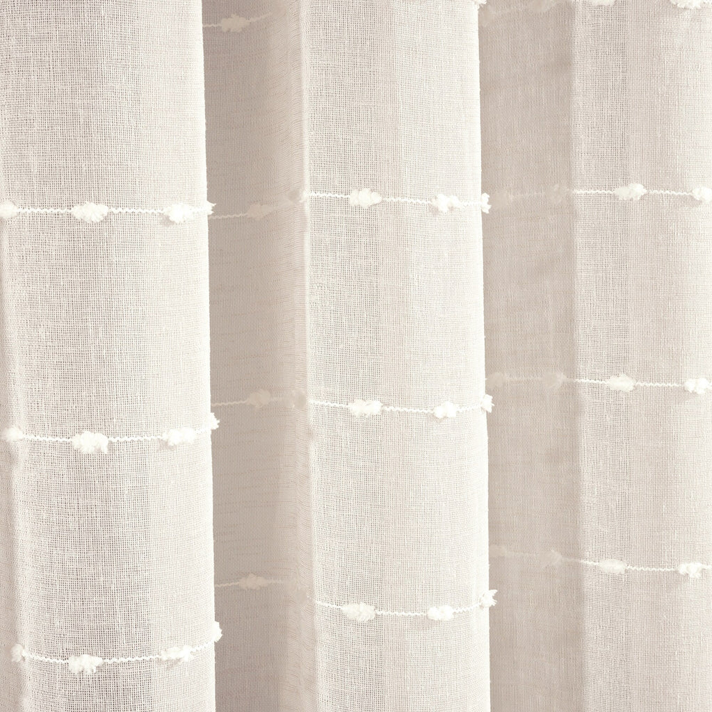 Paire de rideaux transparents texturés à œillets de style ferme Lush Decor