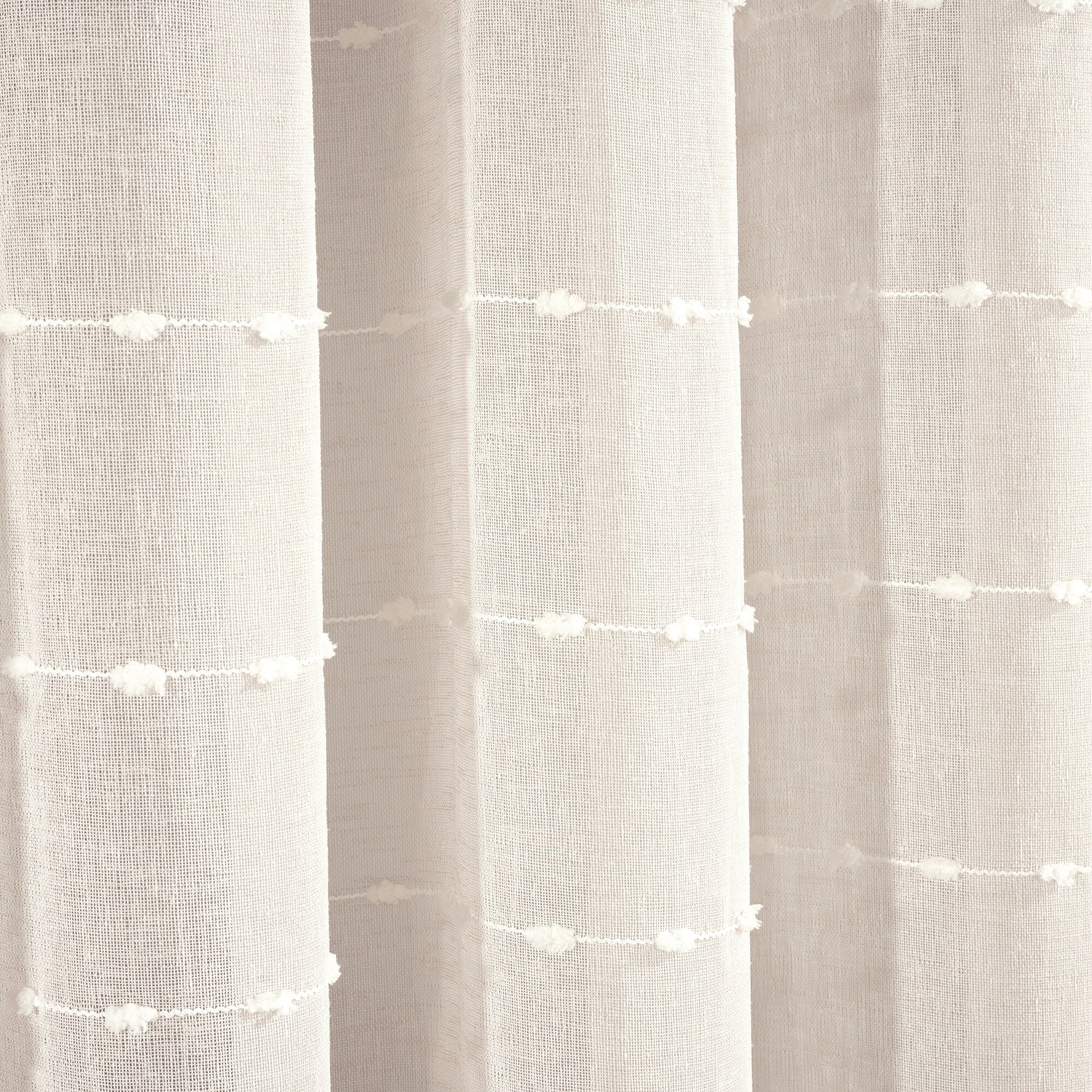Paire de rideaux transparents texturés à œillets de style ferme Lush Decor