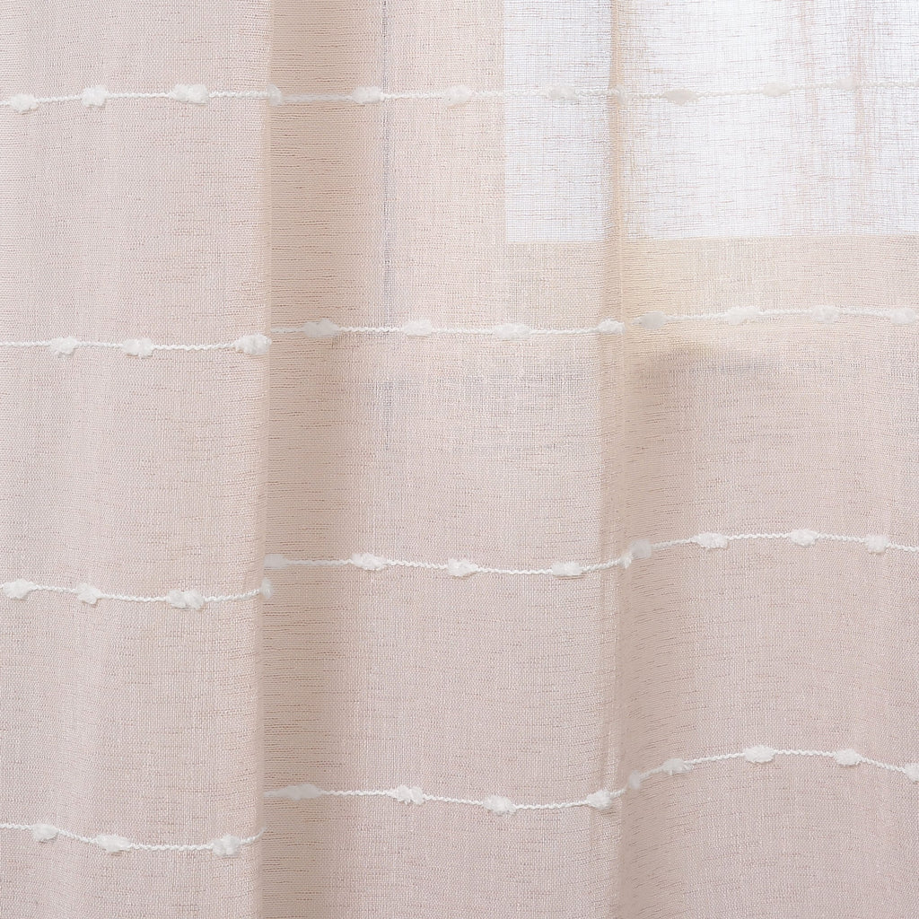 Paire de rideaux transparents texturés à œillets de style ferme Lush Decor