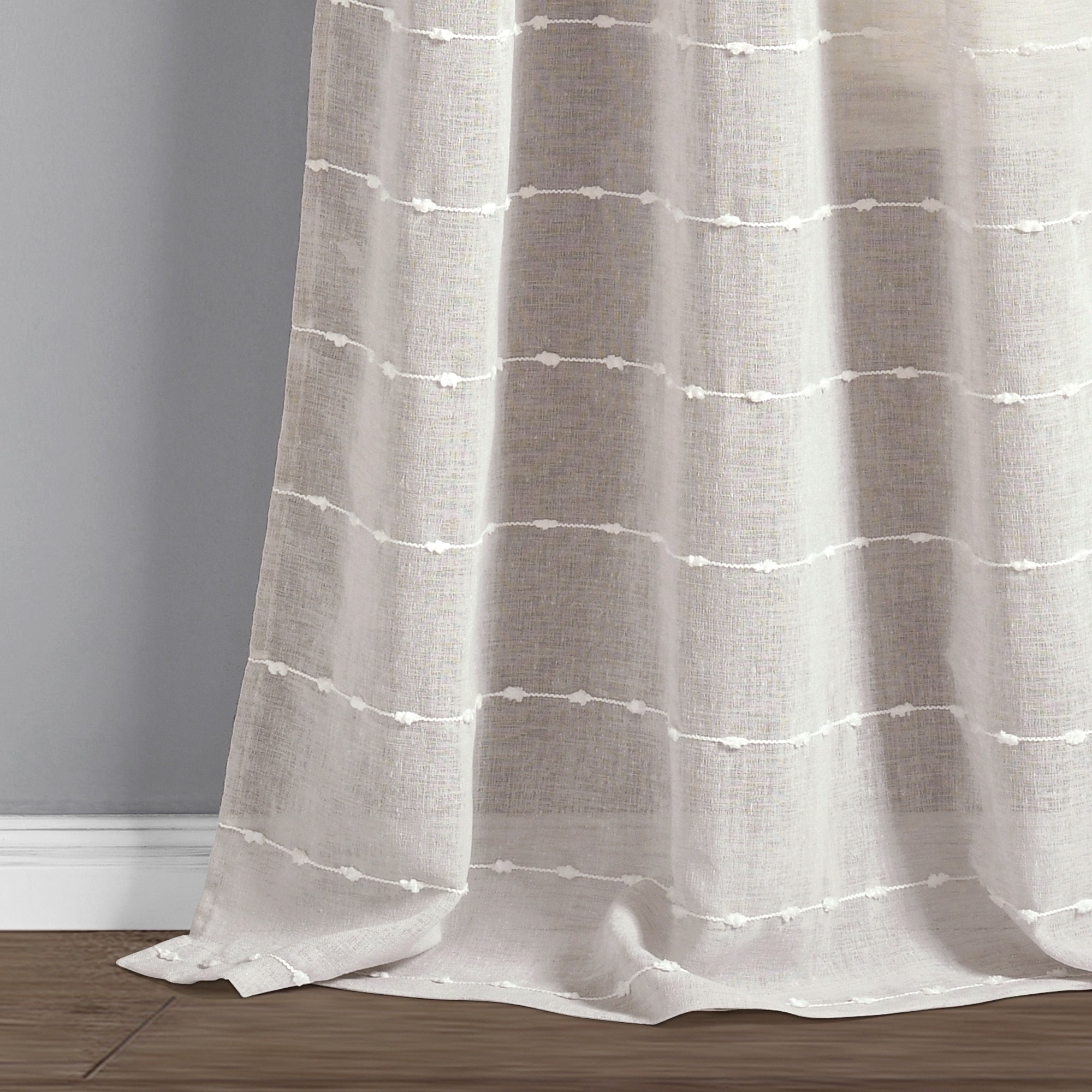 Paire de rideaux transparents texturés à œillets de style ferme Lush Decor