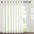 Paire de rideaux transparents texturés à œillets de style ferme Lush Decor