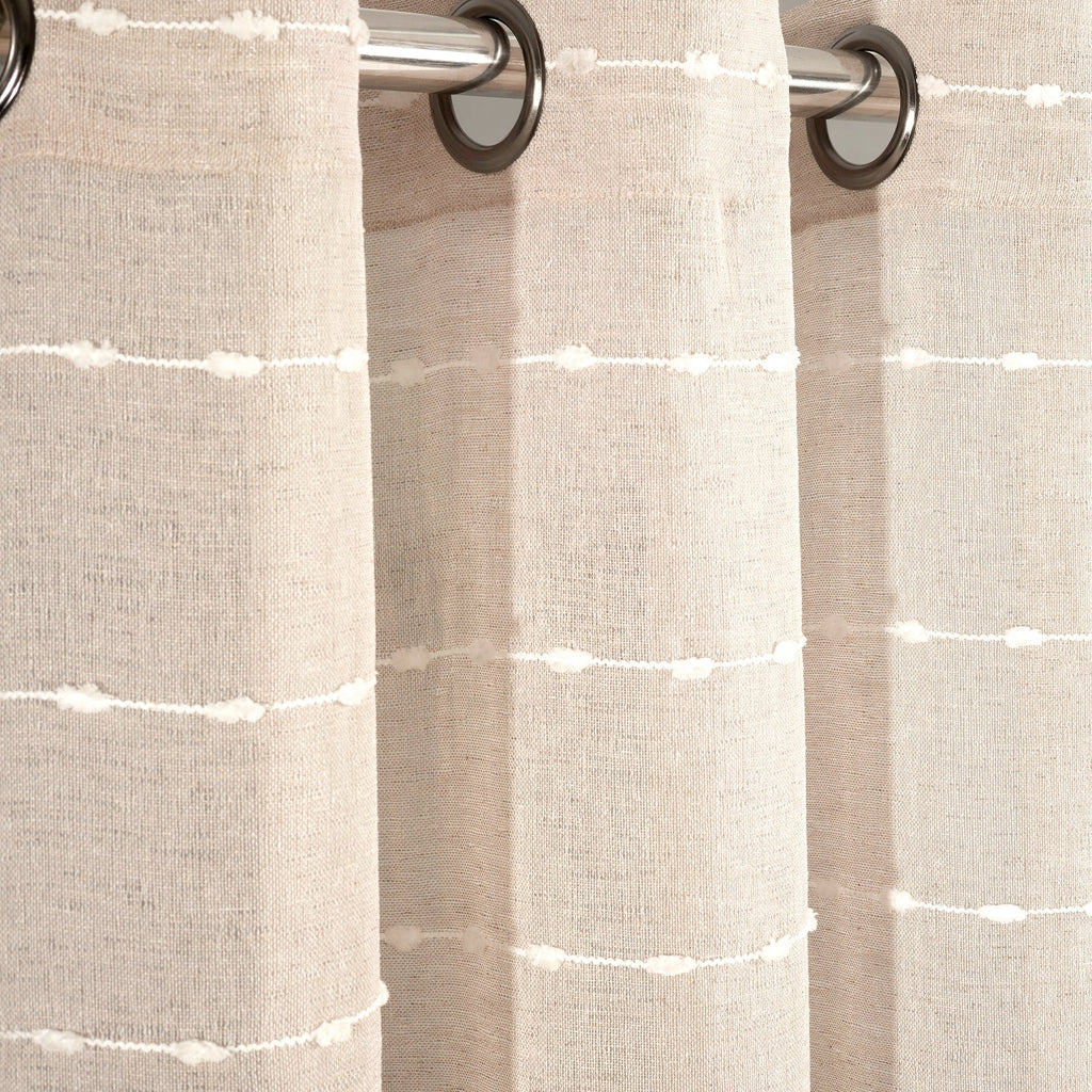 Paire de rideaux transparents texturés à œillets de style ferme Lush Decor