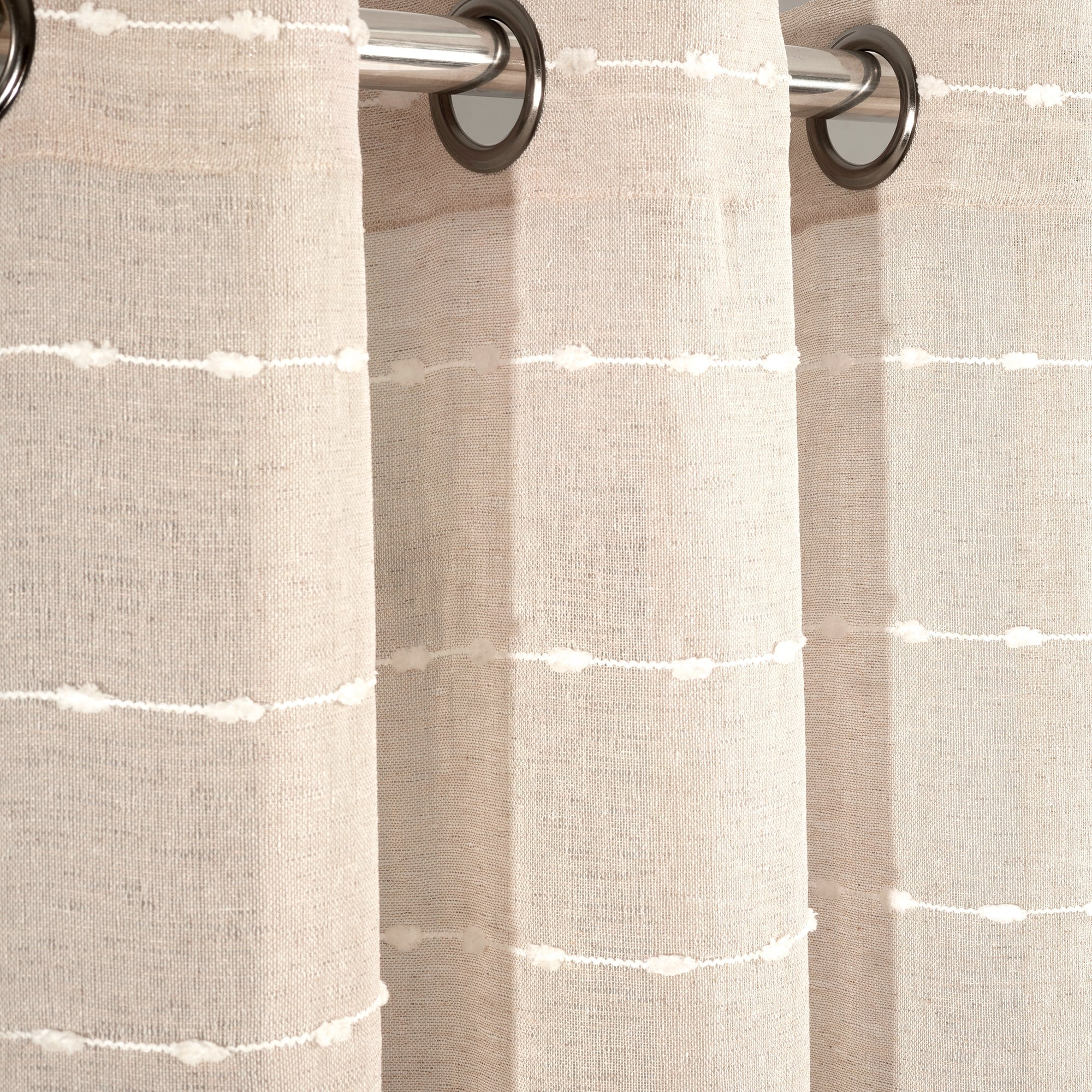 Paire de rideaux transparents texturés à œillets de style ferme Lush Decor