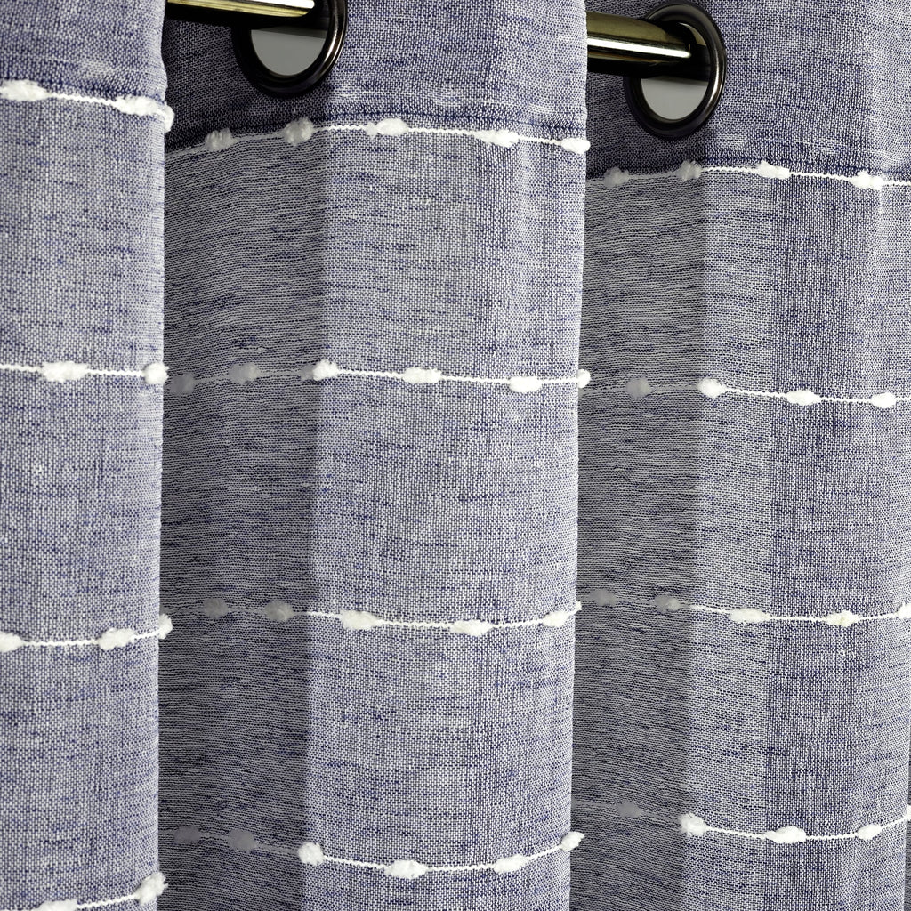 Paire de rideaux transparents texturés à œillets de style ferme Lush Decor