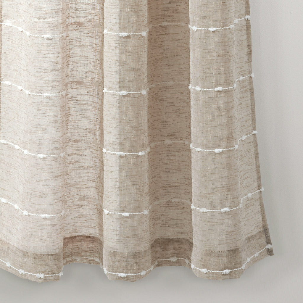 Paire de rideaux transparents texturés à œillets de style ferme Lush Decor