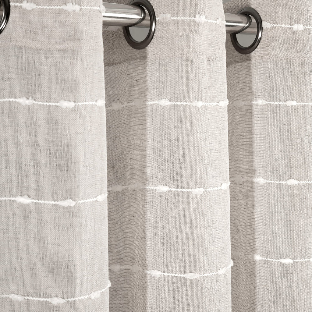 Paire de rideaux transparents texturés à œillets de style ferme Lush Decor