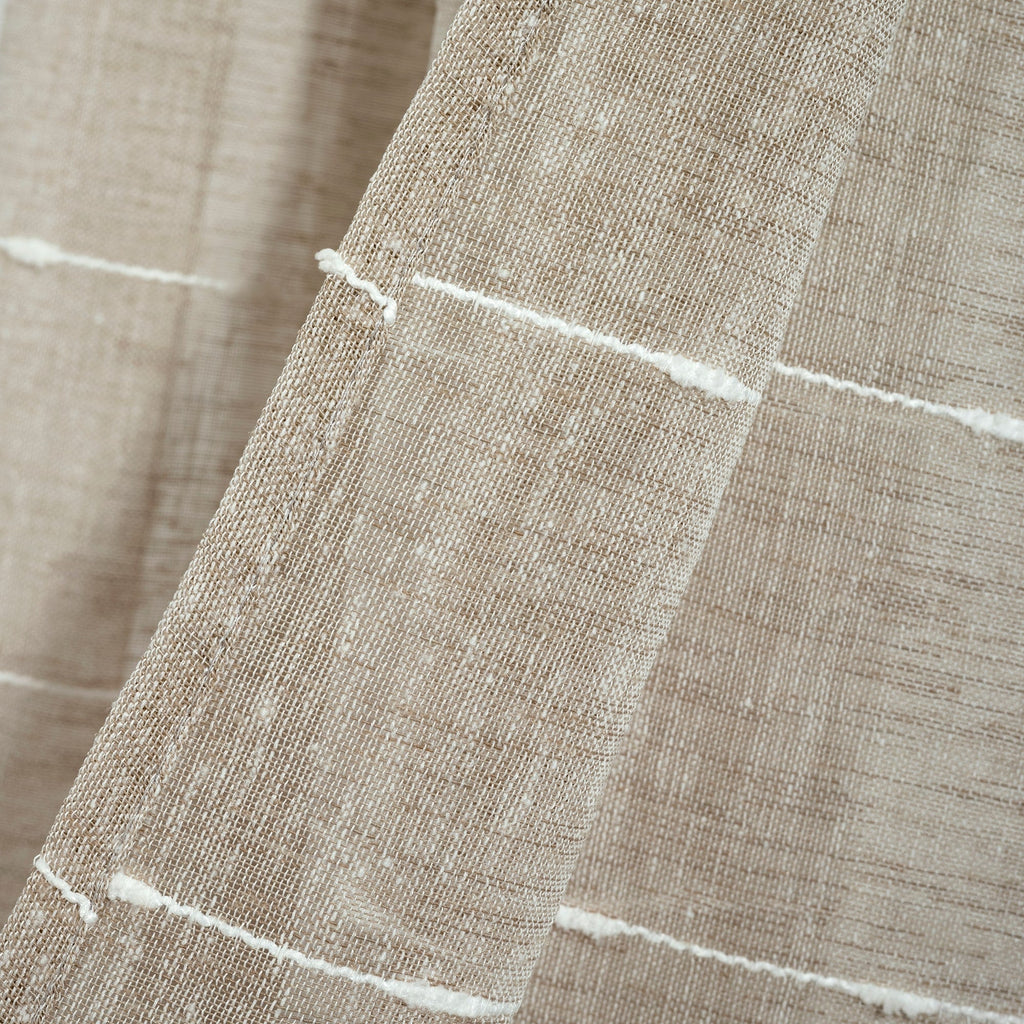 Paire de rideaux transparents texturés à œillets de style ferme Lush Decor