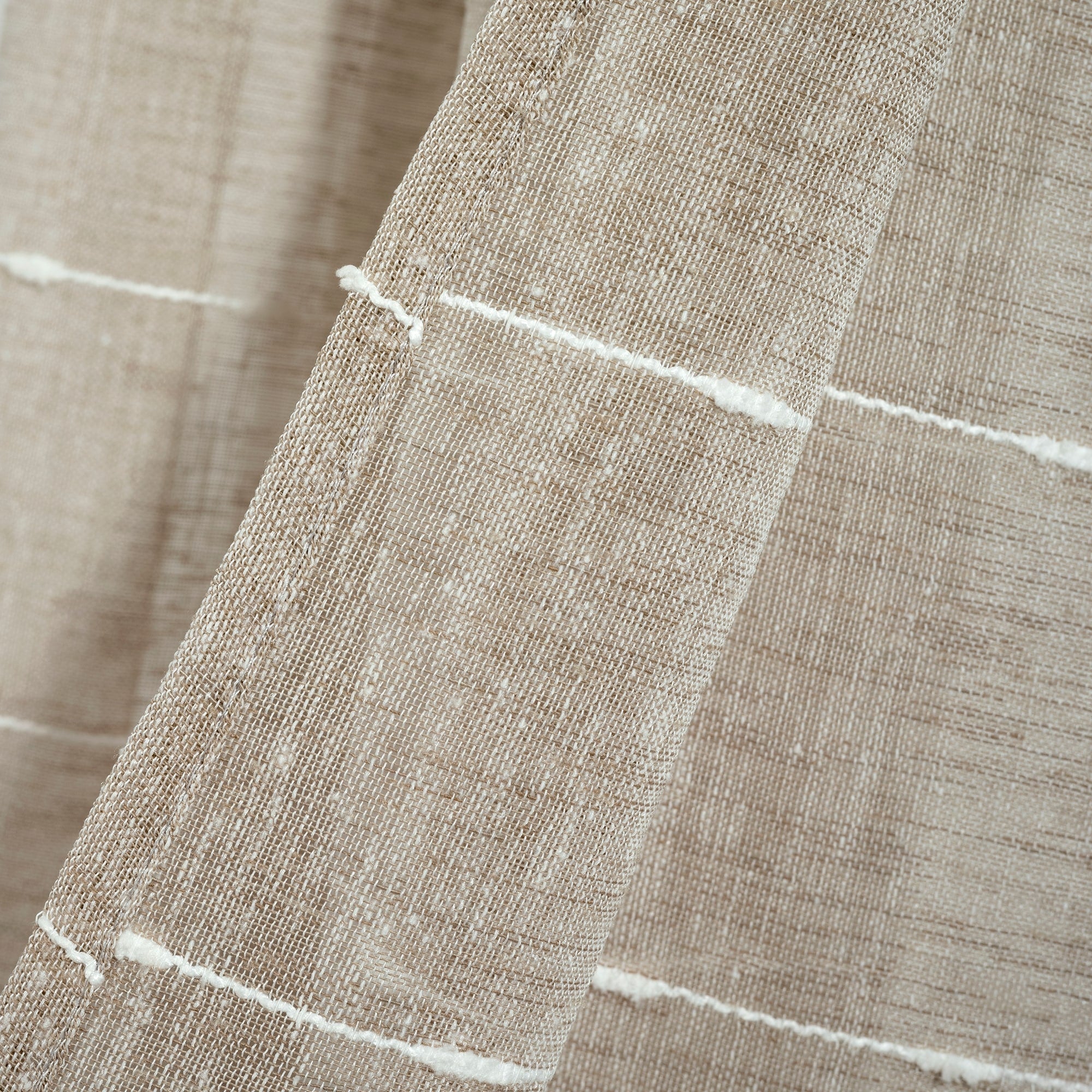 Paire de rideaux transparents texturés à œillets de style ferme Lush Decor