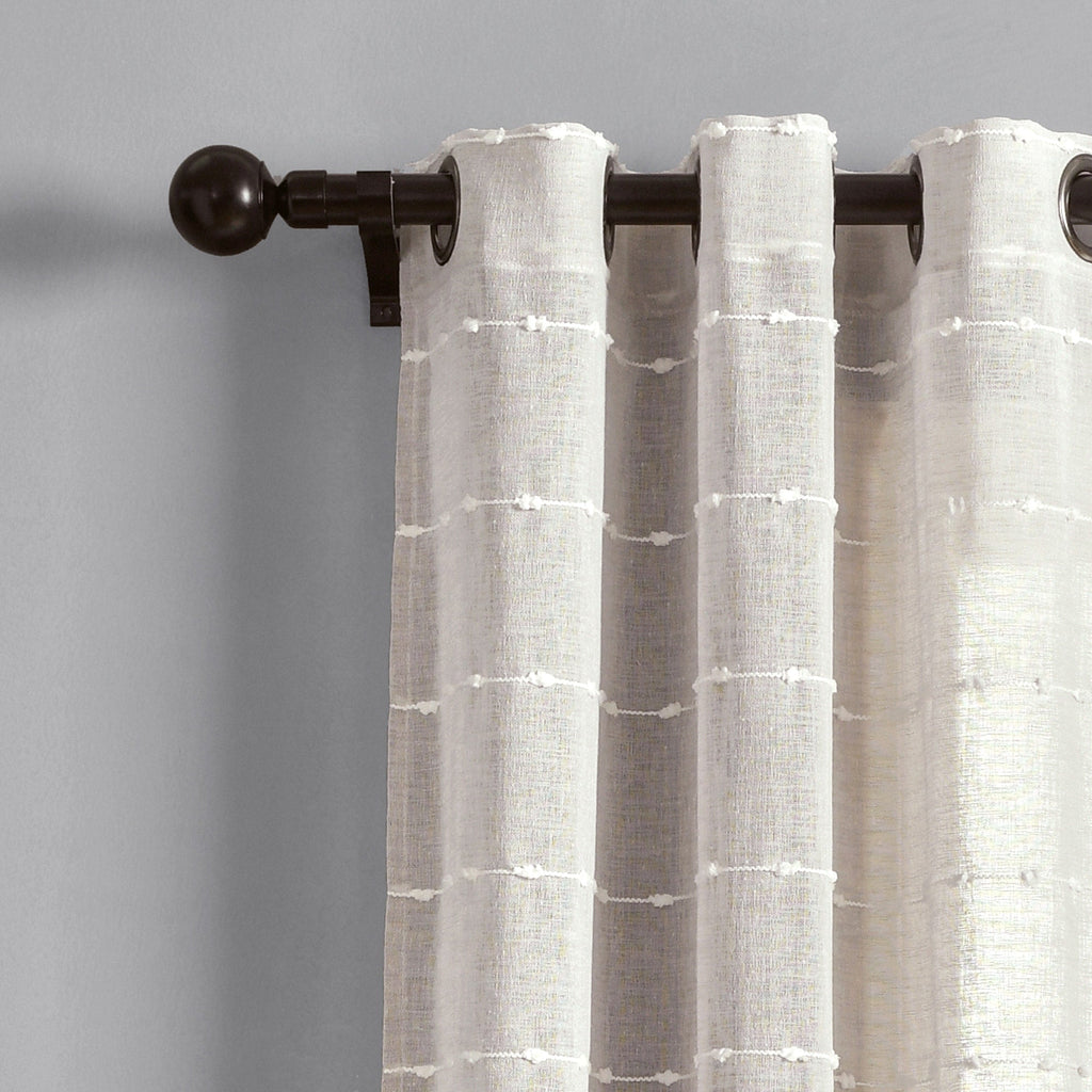 Paire de rideaux transparents texturés à œillets de style ferme Lush Decor