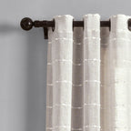 Paire de rideaux transparents texturés à œillets de style ferme Lush Decor