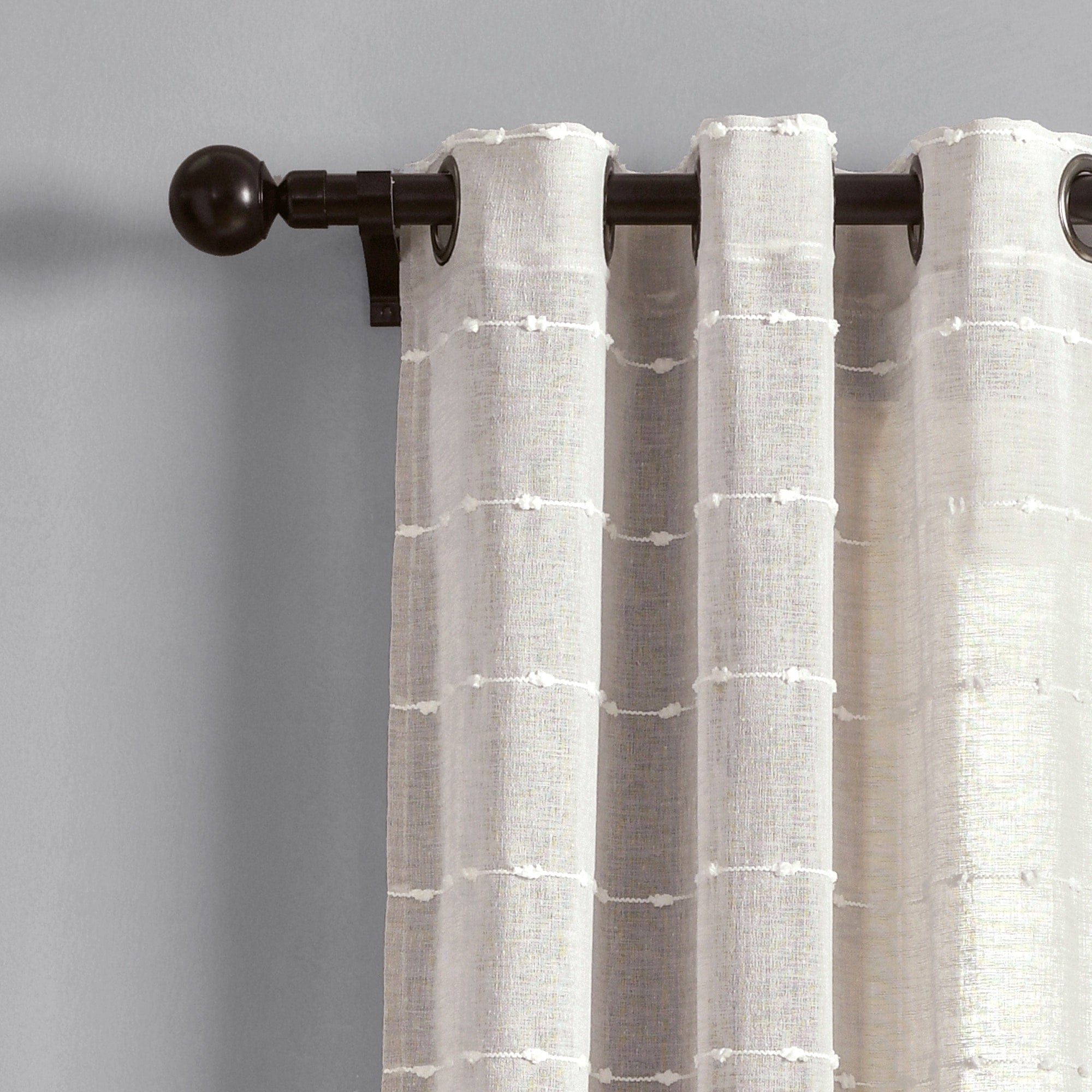 Paire de rideaux transparents texturés à œillets de style ferme Lush Decor