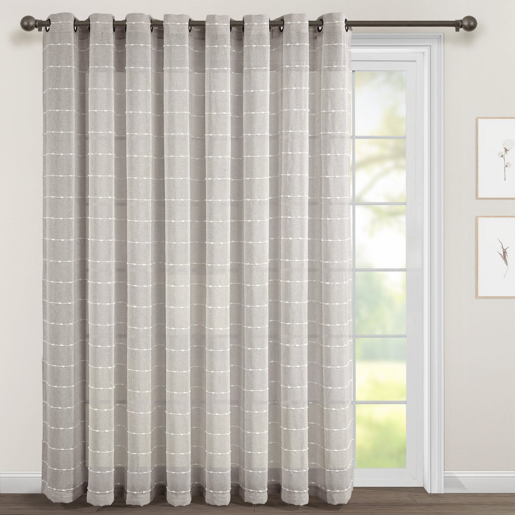 Paire de rideaux transparents texturés à œillets de style ferme Lush Decor