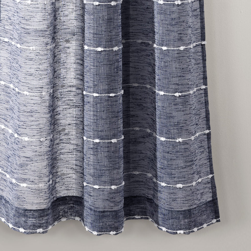Paire de rideaux transparents texturés à œillets de style ferme Lush Decor
