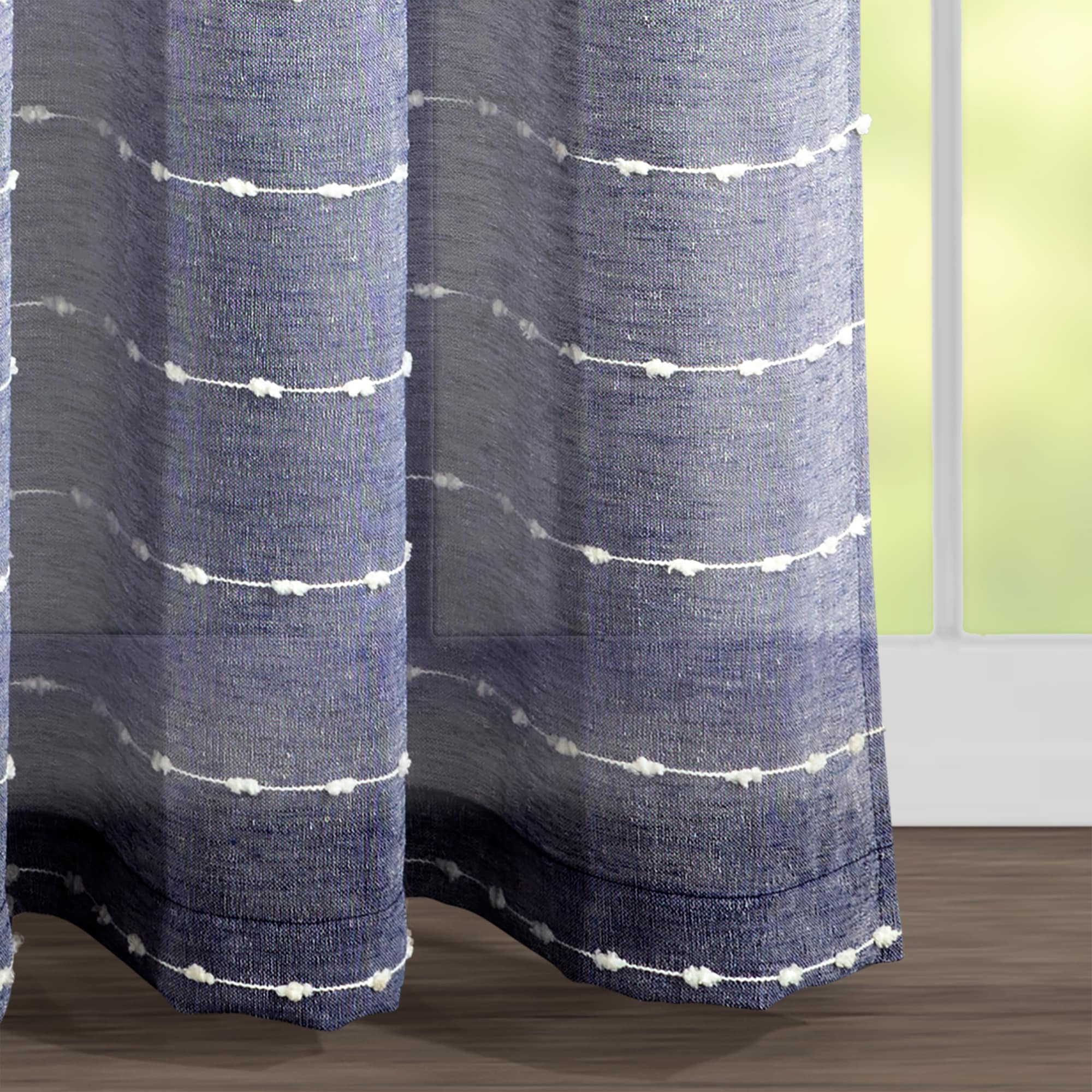Paire de rideaux transparents texturés à œillets de style ferme Lush Decor