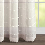 Paire de rideaux transparents texturés à œillets de style ferme Lush Decor