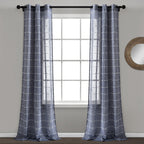 Paire de rideaux transparents texturés à œillets de style ferme Lush Decor