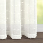 Paire de rideaux transparents texturés à œillets de style ferme Lush Decor