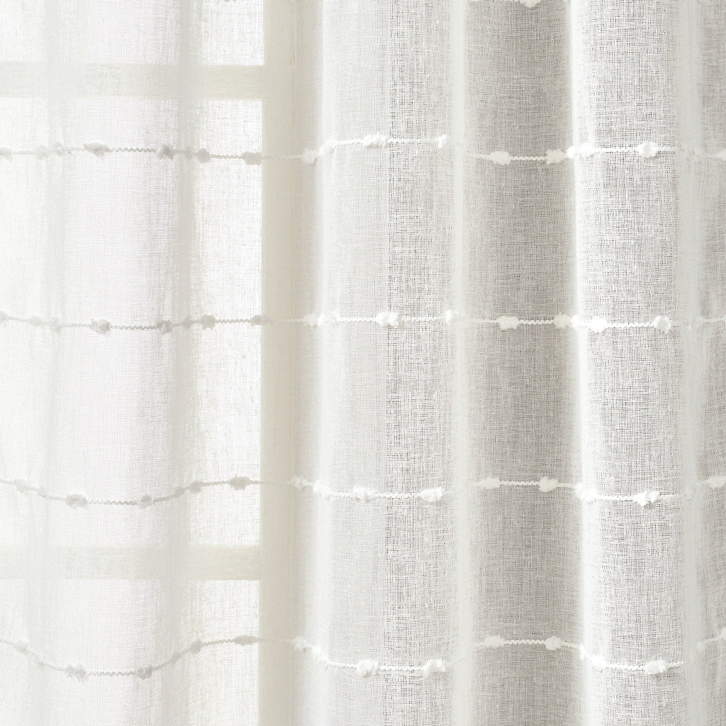 Paire de rideaux transparents texturés à œillets de style ferme Lush Decor