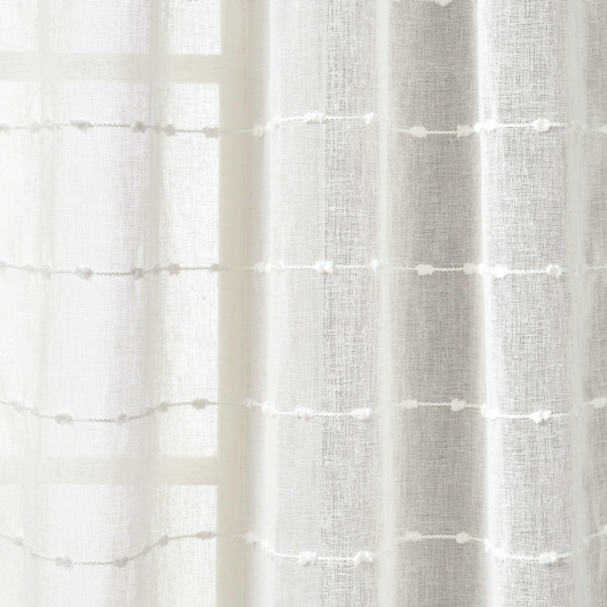 Paire de rideaux transparents texturés à œillets de style ferme Lush Decor