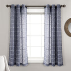 Paire de rideaux transparents texturés à œillets de style ferme Lush Decor