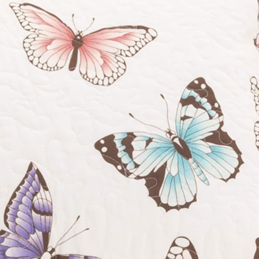 Ensemble de courtepointe 3 pièces Flutter Butterfly de Lush Decor