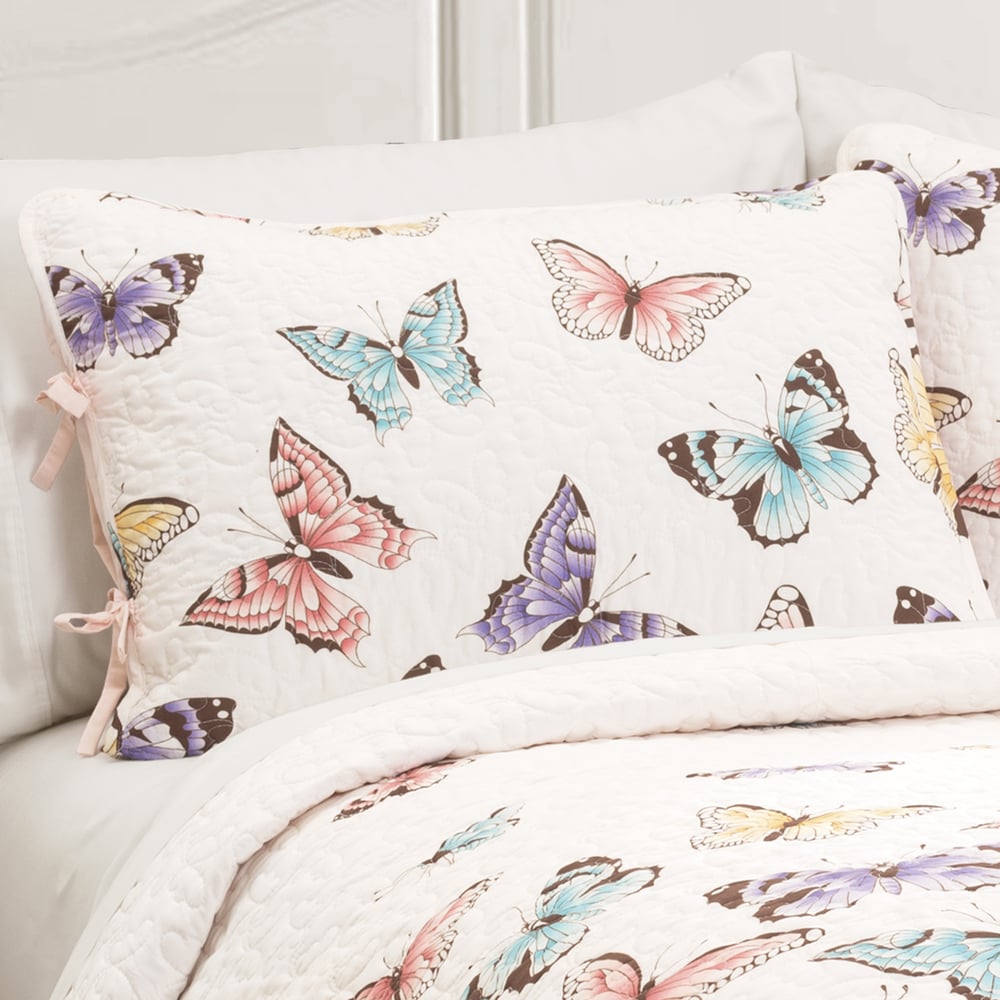 Ensemble de courtepointe 3 pièces Flutter Butterfly de Lush Decor