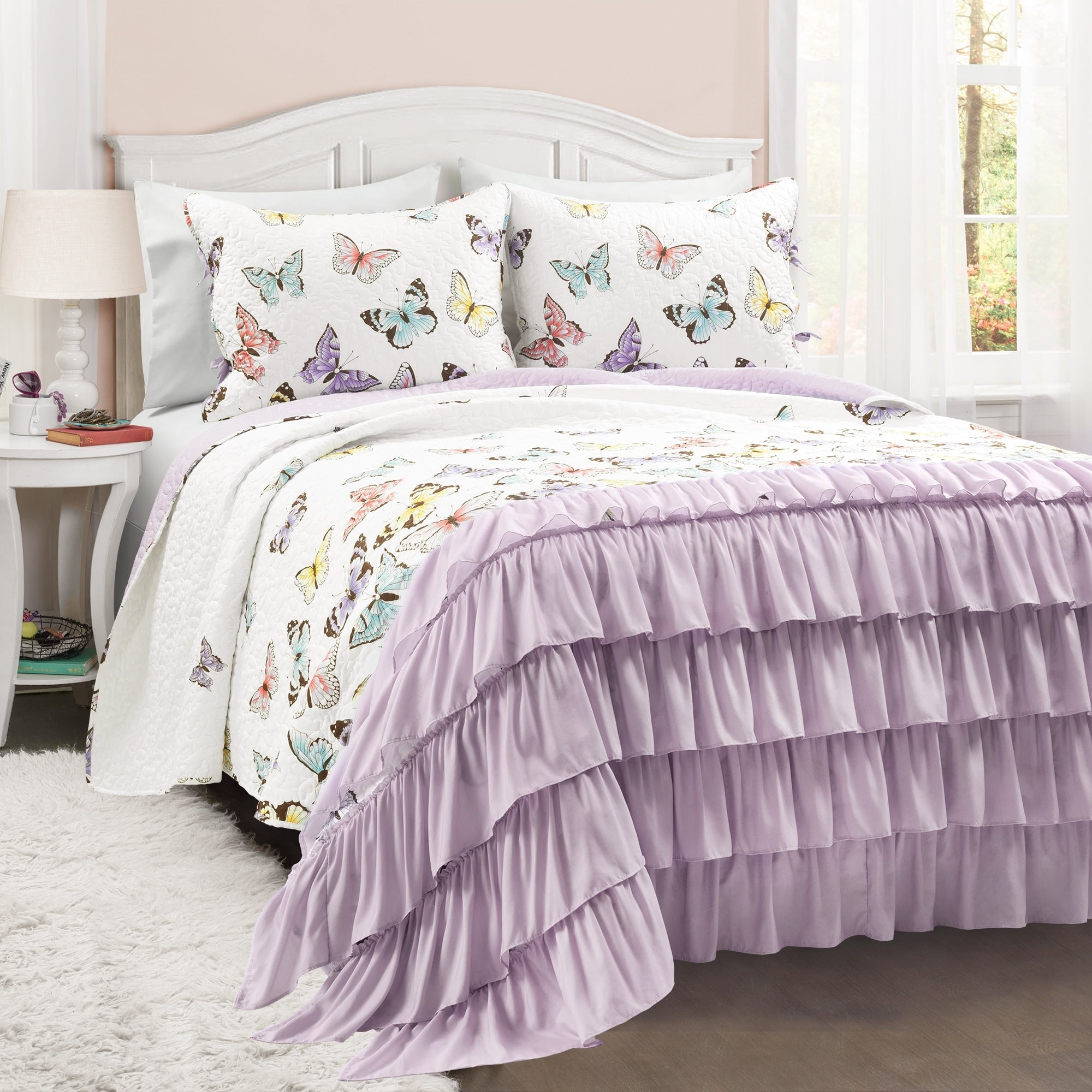 Ensemble de courtepointe 3 pièces Flutter Butterfly de Lush Decor