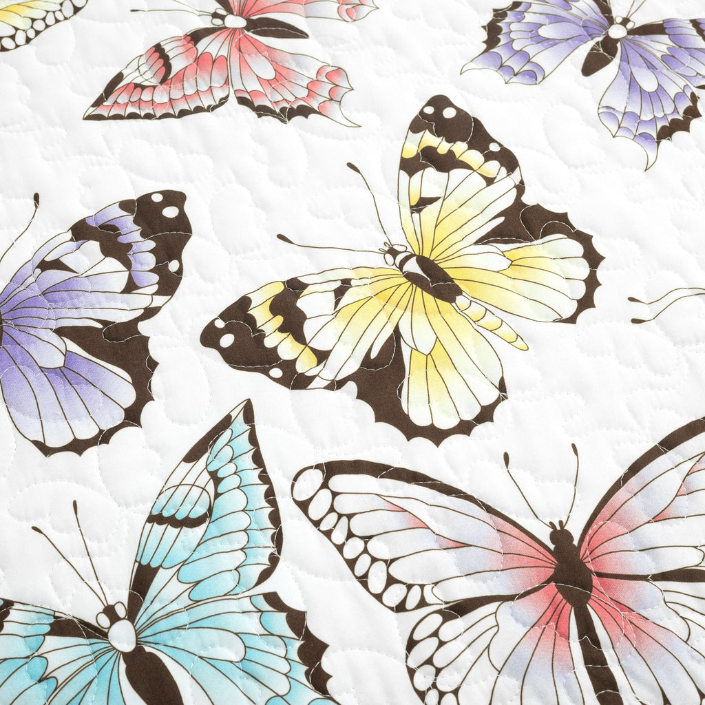 Ensemble de courtepointe 3 pièces Flutter Butterfly de Lush Decor