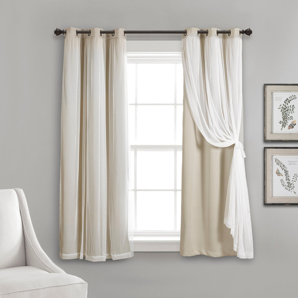Paire de panneaux transparents à œillets Lush Decor avec doublure occultante isolante