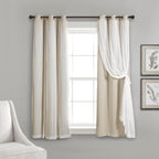 Paire de panneaux transparents à œillets Lush Decor avec doublure occultante isolante