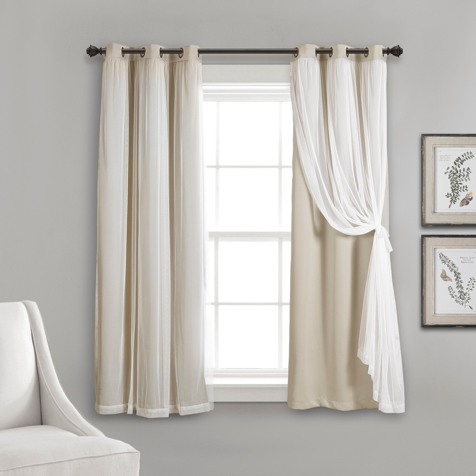 Paire de panneaux transparents à œillets Lush Decor avec doublure occultante isolante