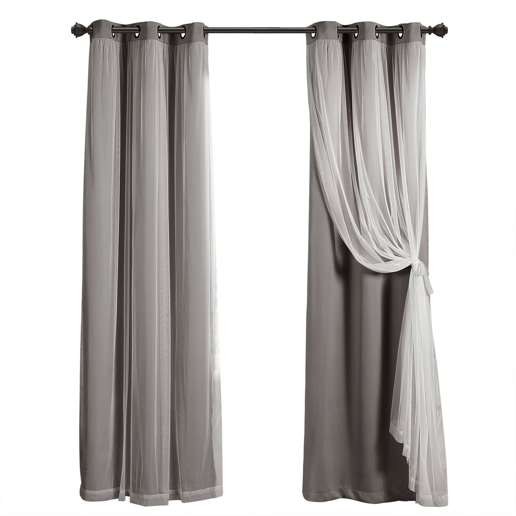 Paire de panneaux transparents à œillets Lush Decor avec doublure occultante isolante