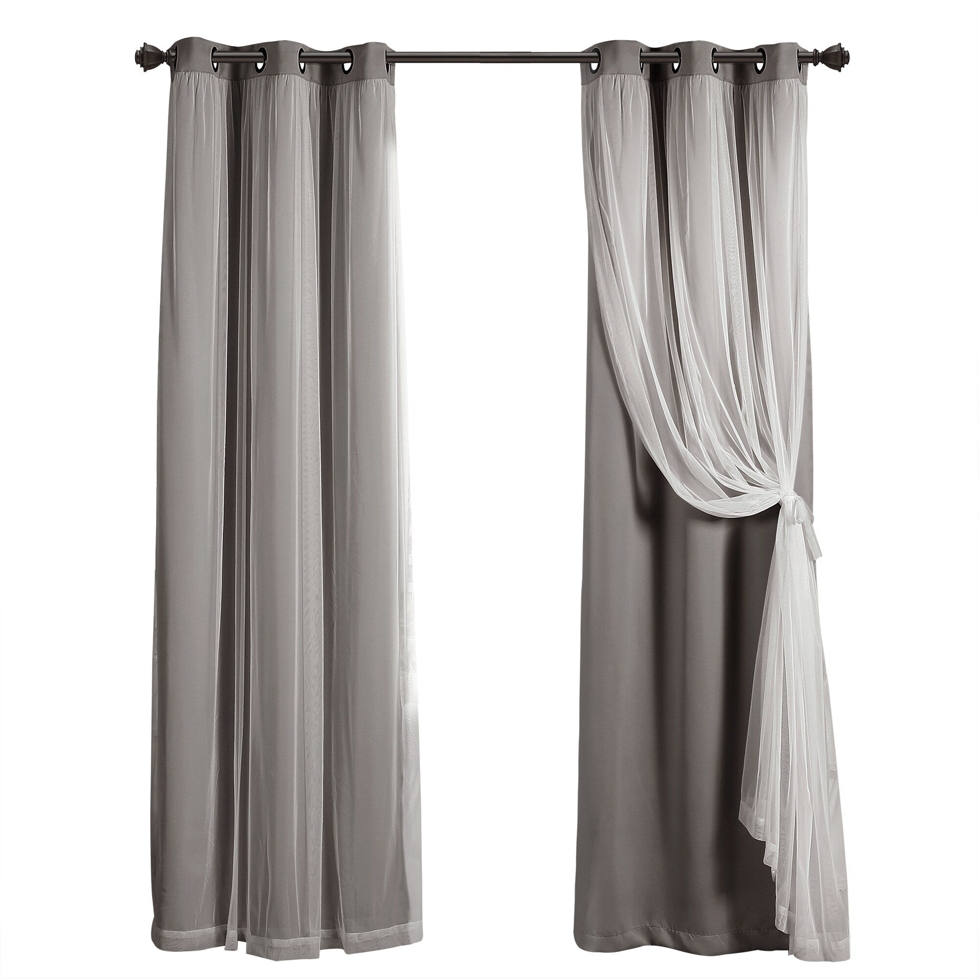 Paire de panneaux transparents à œillets Lush Decor avec doublure occultante isolante
