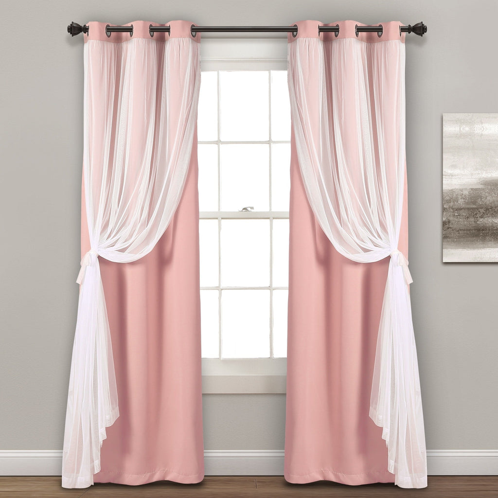 Paire de panneaux transparents à œillets Lush Decor avec doublure occultante isolante
