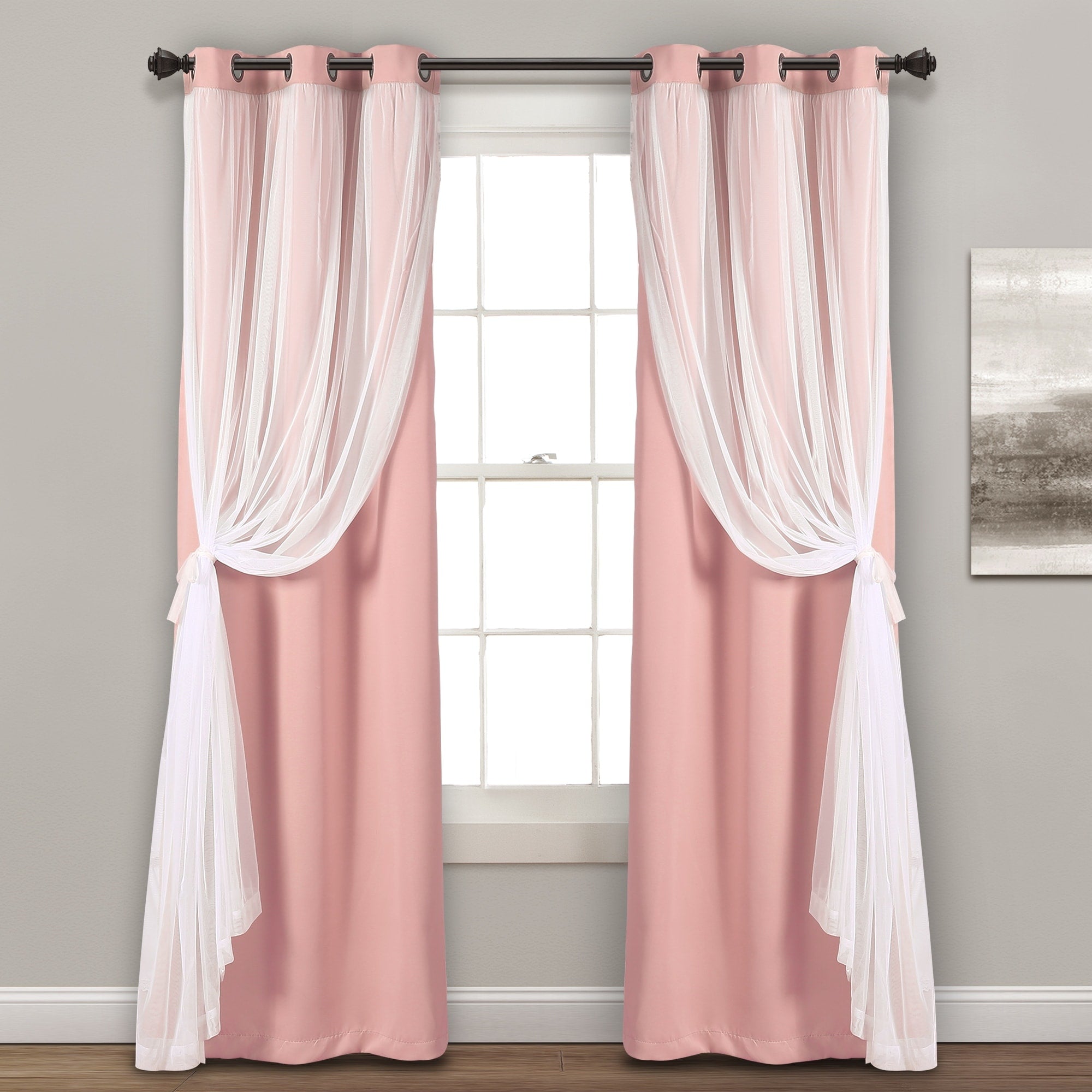 Paire de panneaux transparents à œillets Lush Decor avec doublure occultante isolante