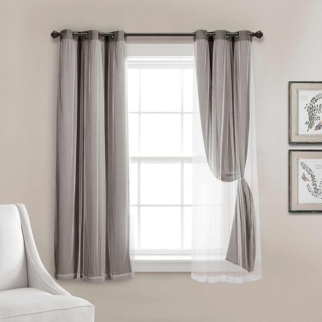 Paire de panneaux transparents à œillets Lush Decor avec doublure occultante isolante