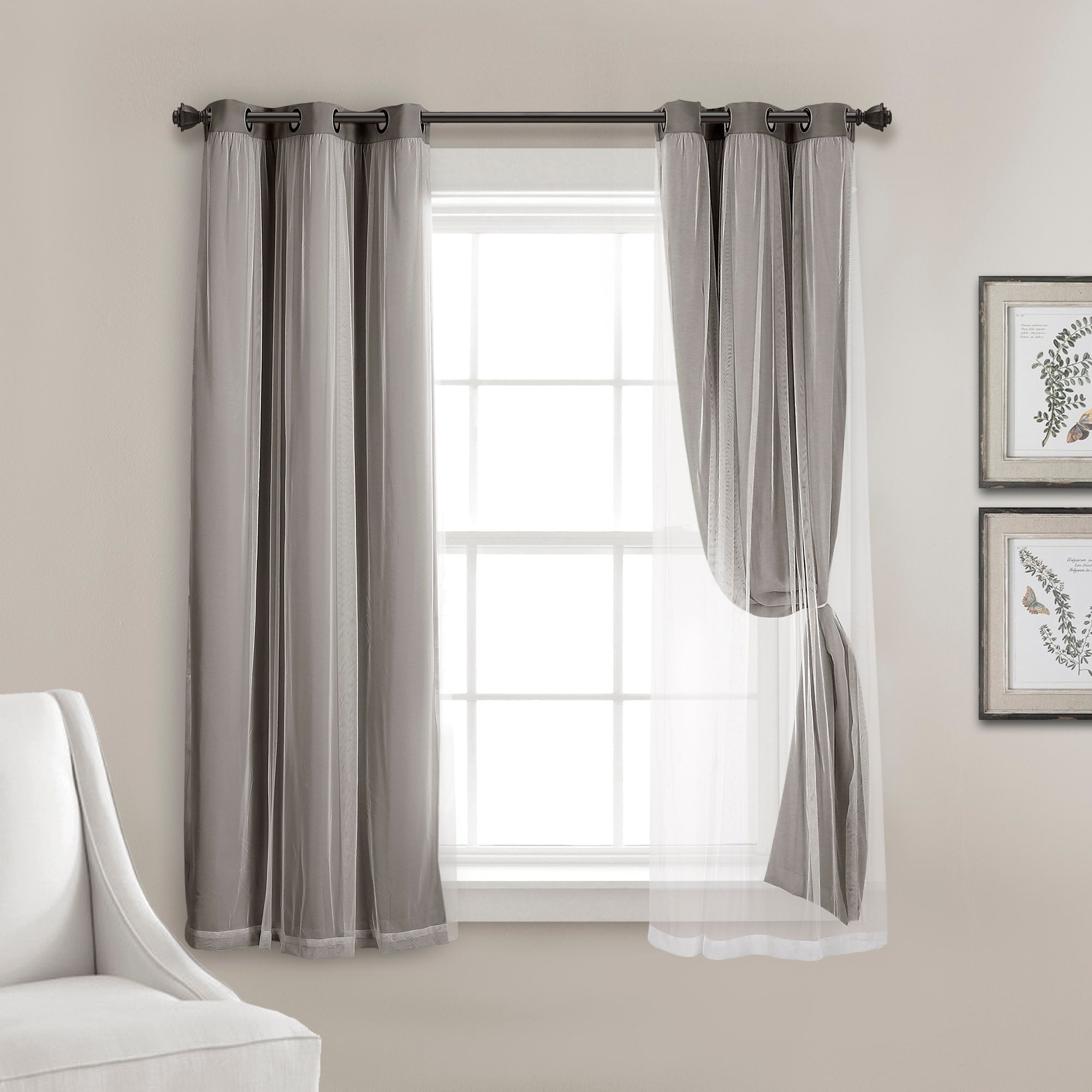 Paire de panneaux transparents à œillets Lush Decor avec doublure occultante isolante