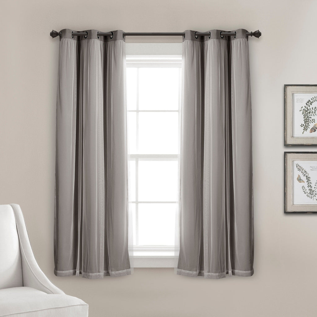 Paire de panneaux transparents à œillets Lush Decor avec doublure occultante isolante