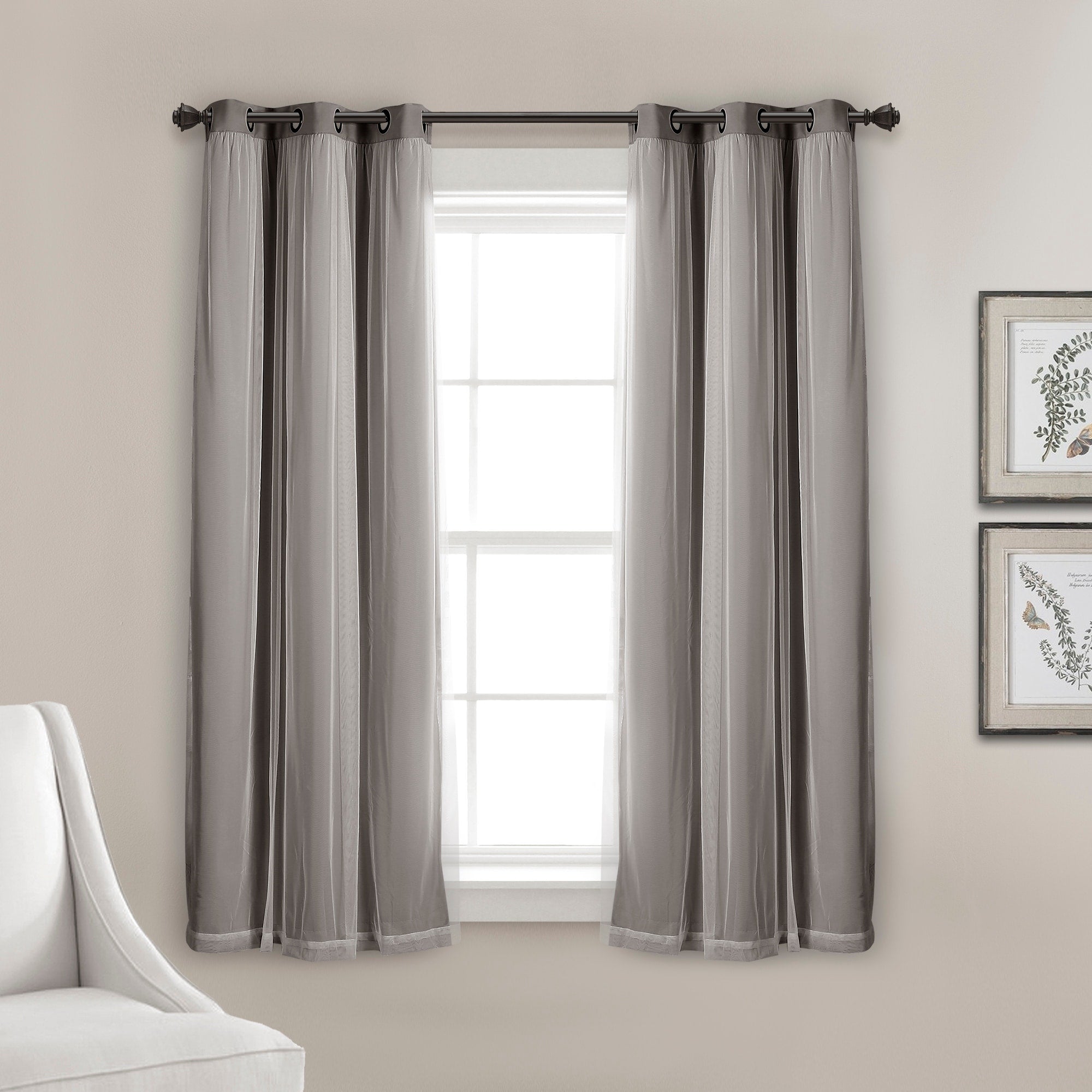 Paire de panneaux transparents à œillets Lush Decor avec doublure occultante isolante