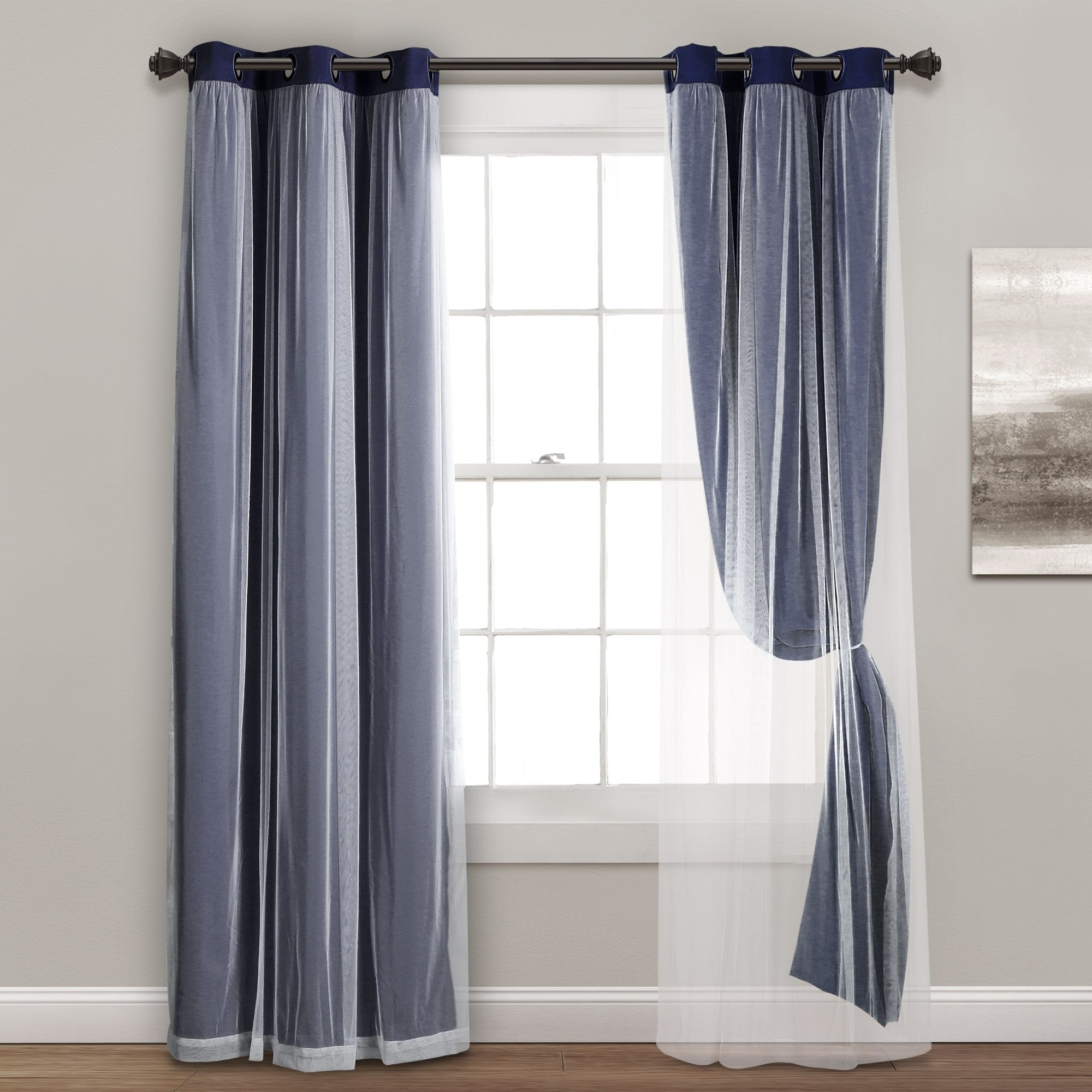 Paire de panneaux transparents à œillets Lush Decor avec doublure occultante isolante
