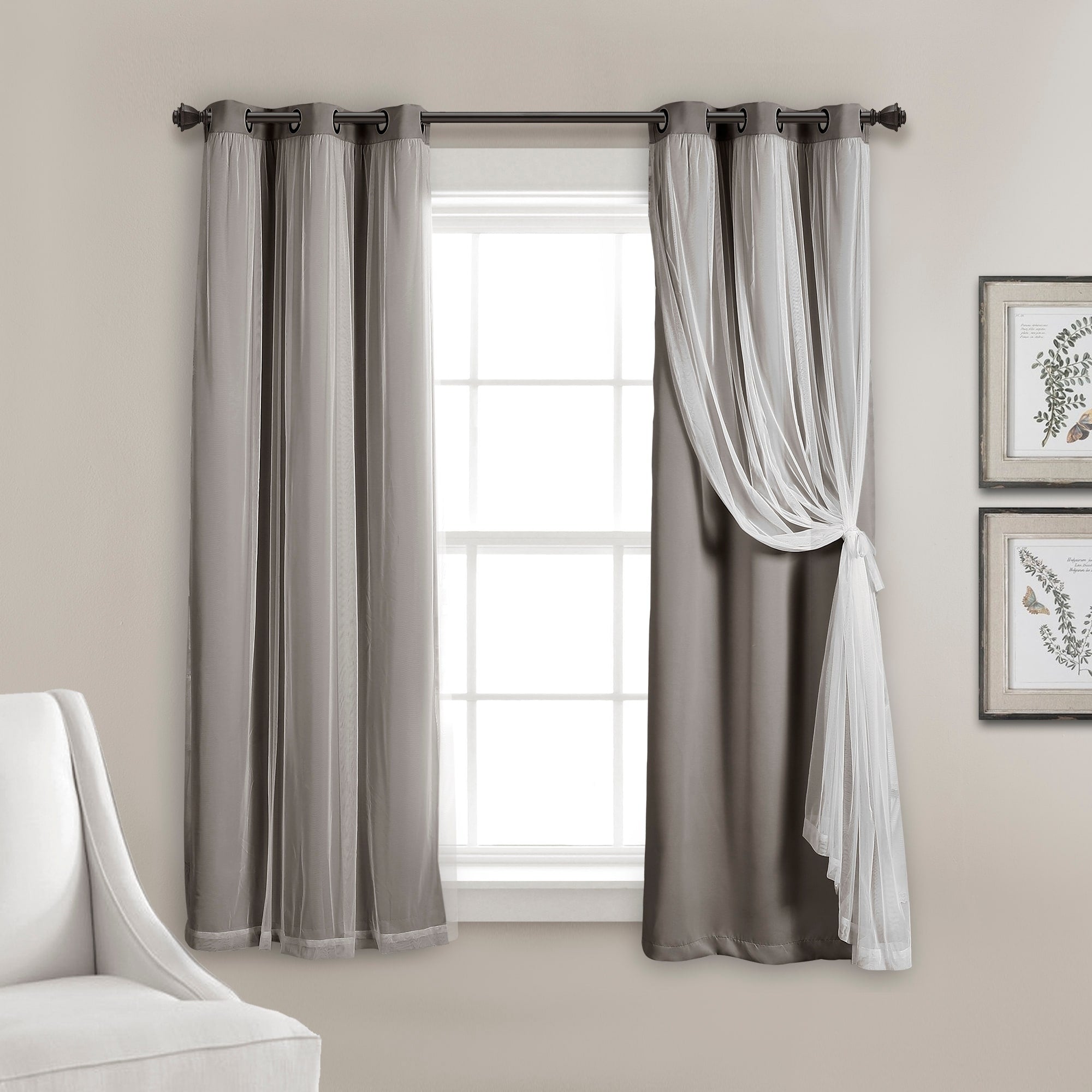 Paire de panneaux transparents à œillets Lush Decor avec doublure occultante isolante