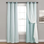 Paire de panneaux transparents à œillets Lush Decor avec doublure occultante isolante