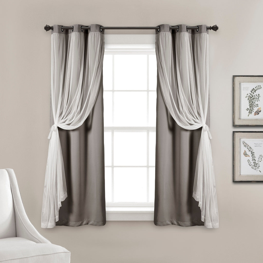Paire de panneaux transparents à œillets Lush Decor avec doublure occultante isolante