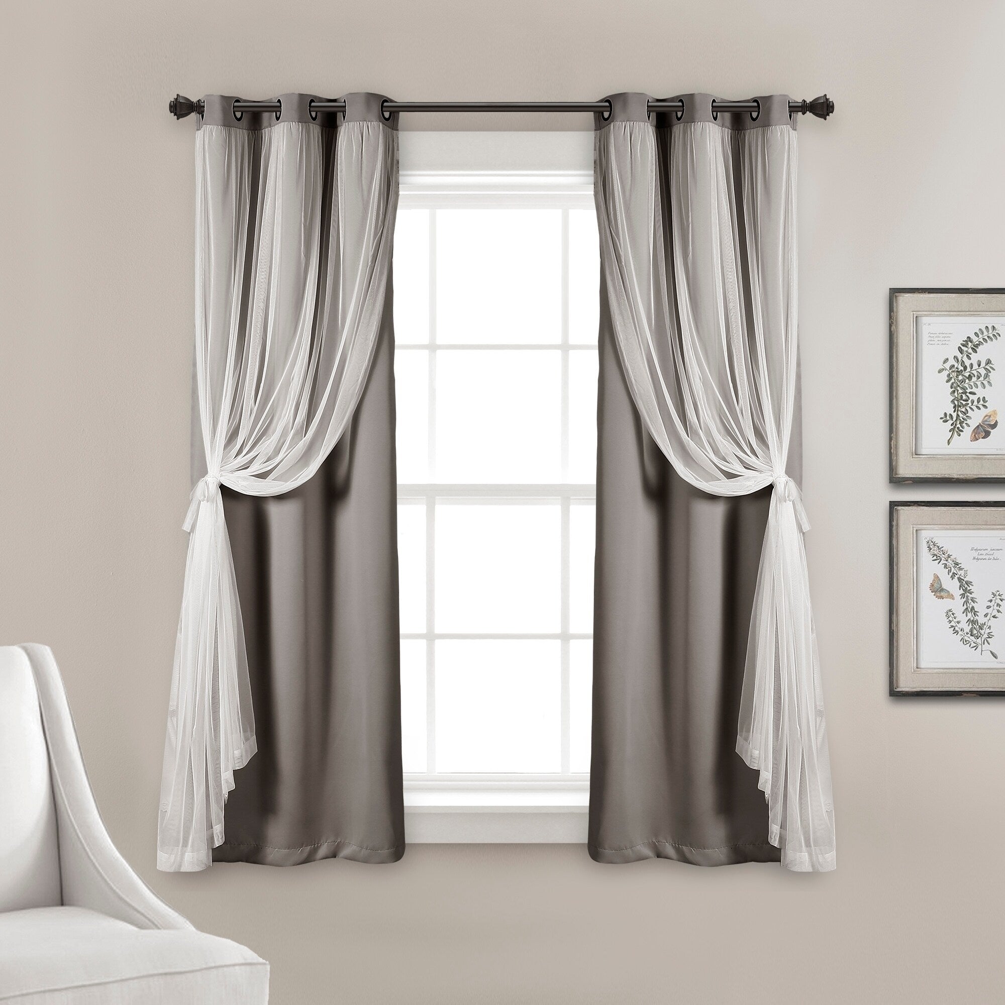 Paire de panneaux transparents à œillets Lush Decor avec doublure occultante isolante