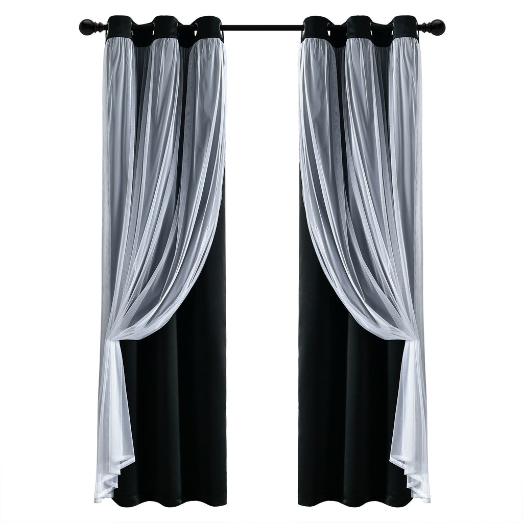 Paire de panneaux transparents à œillets Lush Decor avec doublure occultante isolante