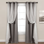 Paire de panneaux transparents à œillets Lush Decor avec doublure occultante isolante
