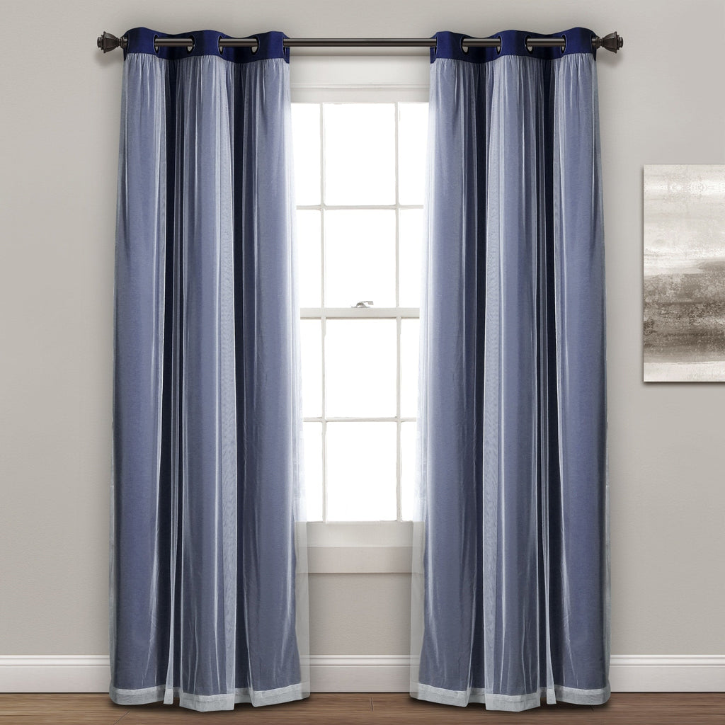 Paire de panneaux transparents à œillets Lush Decor avec doublure occultante isolante