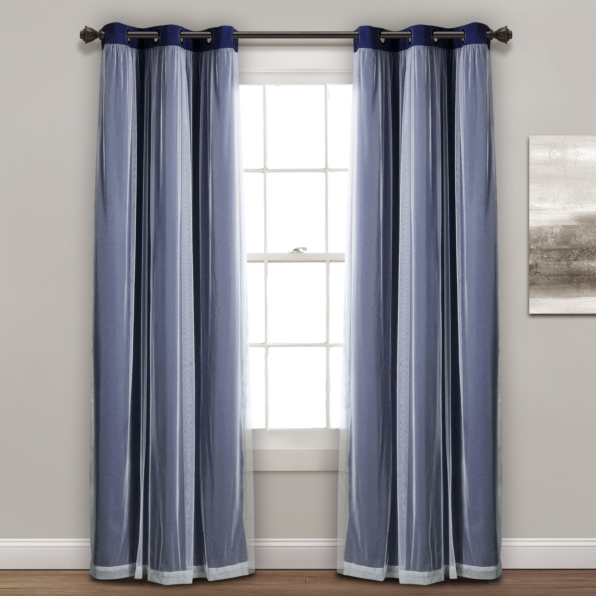 Paire de panneaux transparents à œillets Lush Decor avec doublure occultante isolante